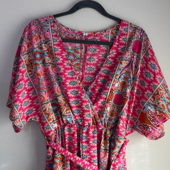 Pink Patterned Romper - Picture 2 of 3